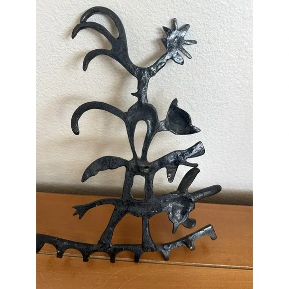 Vintage MCM Walter Bosse Ebonized Brass Key Holder Bremen‎ Town Musicians